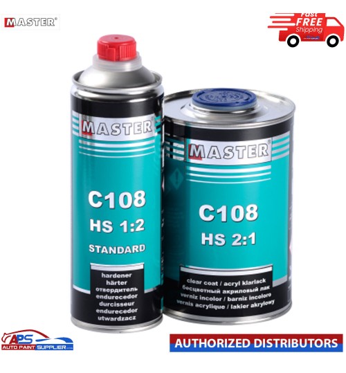 HS 2:1 Master Acrylic Clear Coat with Fast Hardener 1.5 litre Kit - C108